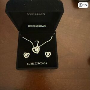 Silver Heart Jewelry Set